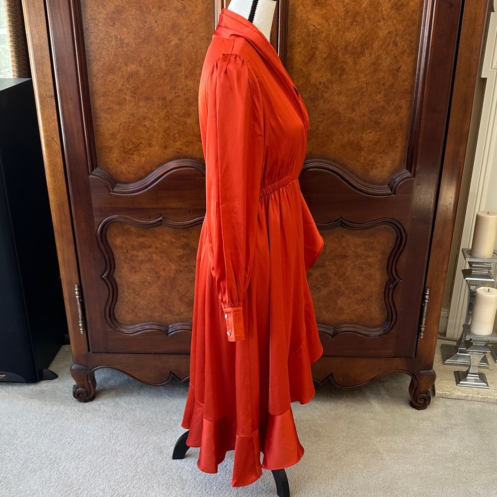 Chicwish Rust Faux Wrap Ruffle Dress - Picture 5 of 10